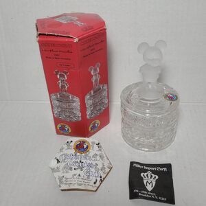 HOFBAUER Comics Club Disney LEAD CRYSTAL FROSTED GLASS Mickey Mouse Trinket Dish